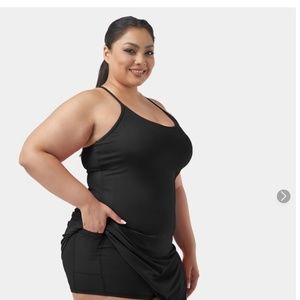 NWT HALARA 3X Cloudful® Air U-Neck Plain Racerback Split Hem Plus Size Dress